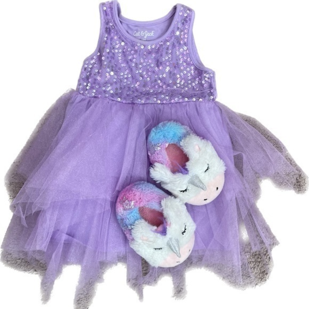Cat & Jack 18M Lavender Purple Sequin‎ Tulle Dress